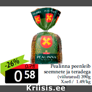 Allahindlus - Pealinna peenleib seemnete ja teradega