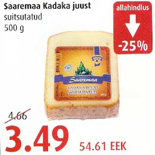 Allahindlus - Saaremaa Kadaka juust suitsutatud