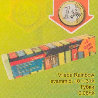 Allahindlus - Vileda Rainbow svammid, 10+3tk