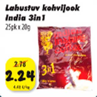 Allahindlus - Labustuv kohvijook India 3in1 25pk x20g