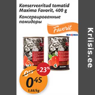 Allahindlus - Konserveritud tomatid Maxima Favorit, 400 g