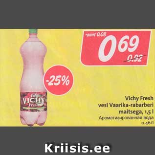 Allahindlus - Vichy Fresh vesi Vaarika-rabarberi maitsega, 1,5 l