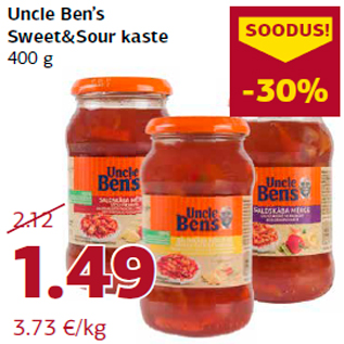 Allahindlus - Uncle Ben’s Sweet&Sour kaste 400 g