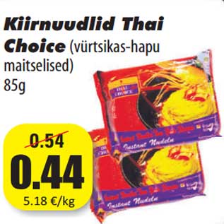 Allahindlus - Kiirnuudlid Thai Choice