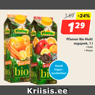 Allahindlus - Pfanner Bio Multi segujook, 1 l