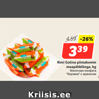 Allahindlus - Rimi Gotina piimakomm maapähklitega, kg