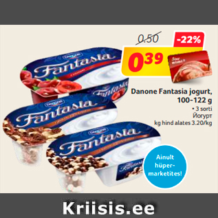 Allahindlus - Danone Fantasia jogurt, 100-122 g