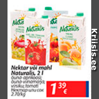 Allahindlus - Nektar või mahl Naturalis, 2 l