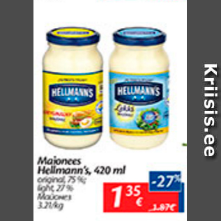 Allahindlus - Majonees Hellmann´s, 420 ml