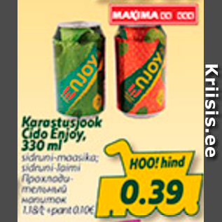 Allahindlus - Karastusjook Cido Enjoy, 330 ml