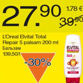 Allahindlus - LOreal Elvital Total Repair 5 palsam