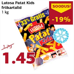 Allahindlus - Lutosa Patat Kids friikartulid 1 kg