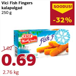 Allahindlus - Vici Fish Fingers kalapulgad 250 g