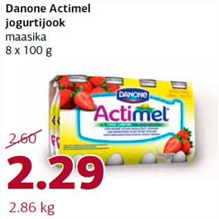 Allahindlus - Danone Actimel jogurtijook maasika 8 x 100 g