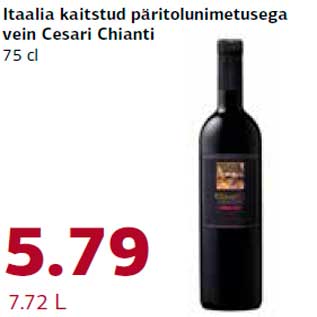 Allahindlus - Itaalia kaitstud päritolunimetusega vein Cesari Chianti 75 cl