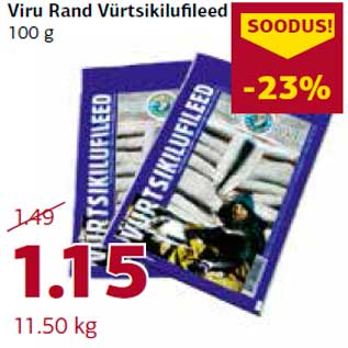 Allahindlus - Viru Rand Vürtsikilufileed 100 g