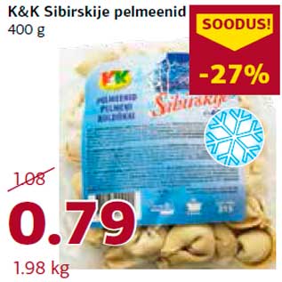 Allahindlus - K&K Sibirskije pelmeenid 400 g