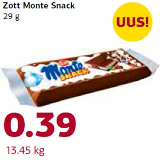 Allahindlus - Zott Monte Snack 29 g