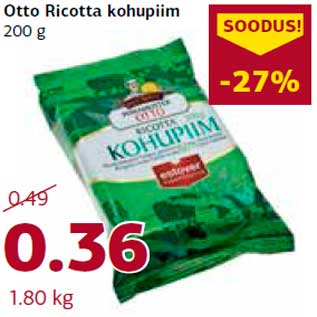 Allahindlus - Otto Ricotta kohupiim 200 g