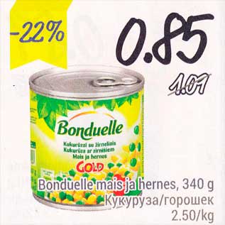 Allahindlus - Bonduelle mais ja hernes, 340 g