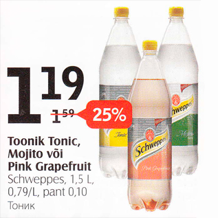 Allahindlus - Toonic Tonic, Mojito või Pink Grapefruit