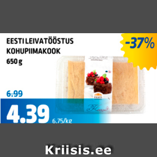 Allahindlus - EESTI LEIVATÖÖSTUS KOHUPIIMAKOOK 650 g