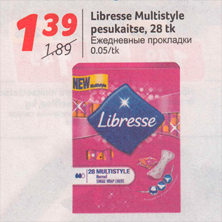 Allahindlus - Libresse Multistyle pesukaitse, 28 tk