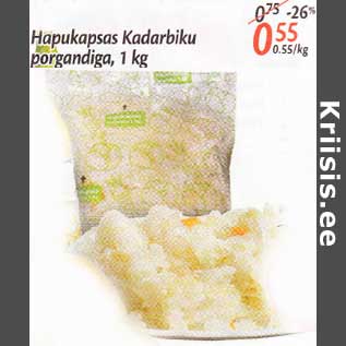 Allahindlus - Hapukapsas Kadarbiku porgandiga, 1 kg