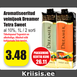 Allahindlus - Aromatiseeritud veinijook Dreamer Terta Sweet