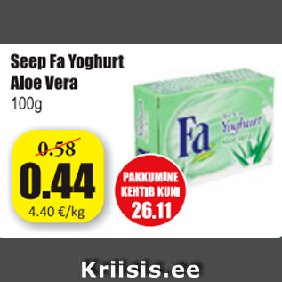 Allahindlus - Seep Fa Yoghurt Aloe vera 100 g