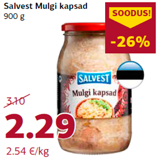 Allahindlus - Salvest Mulgi kapsad 900 g