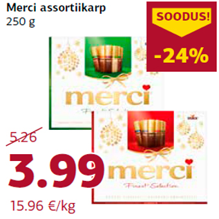 Allahindlus - Merci assortiikarp 250 g