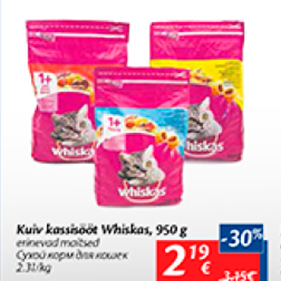 Allahindlus - Kuiv kassisööt Whiskas, 950 g