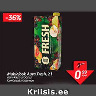 Allahindlus - Mahlajook Aura Fresh, 2 l