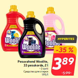 Allahindlus - Pesuvahend Woolite, 33 pesukorda, 2 l