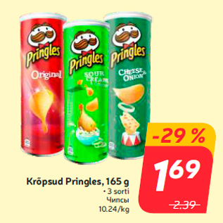 Allahindlus - Krõpsud Pringles, 165 g