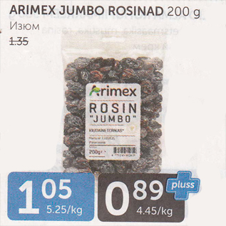 Allahindlus - ARIMEX JUMBO ROSINAD 200 G