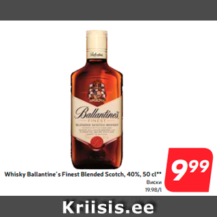 Allahindlus - Whisky Ballantine´s Finest Blended Scotch, 40%, 50 cl**