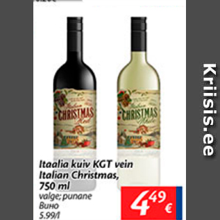 Allahindlus - Itaalia kuiv KGT vein Italian Christmas, 750 ml