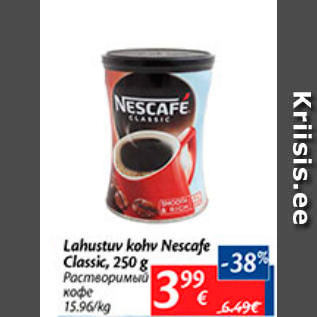 Allahindlus - Lahustuv kohv Nescafe Classic, 250 g