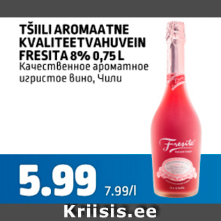 Allahindlus - TŠIILI AROMAATNE KVALITEETVAHUVEIN FRESITA