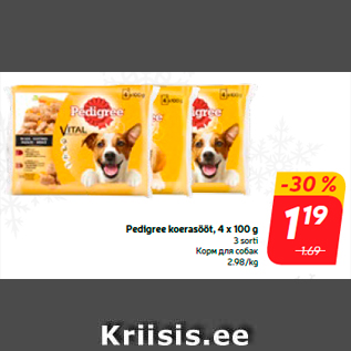 Allahindlus - Pedigree koerasööt, 4 x 100 g