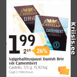 Allahindlus - Valgehallitusjuust Danish Brie või Camembert