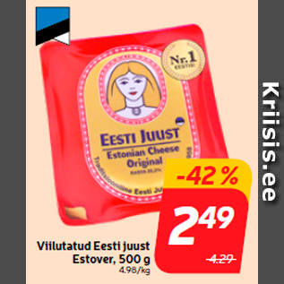 Allahindlus - Viilutatud Eesti juust Estover, 500 g