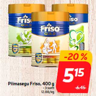 Allahindlus - Piimasegu Friso, 400 g