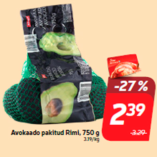 Allahindlus - Avokaado pakitud Rimi, 750 g