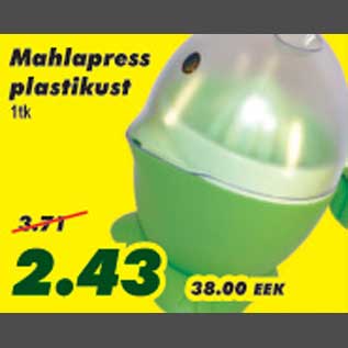 Allahindlus - Mahlapress plastikust