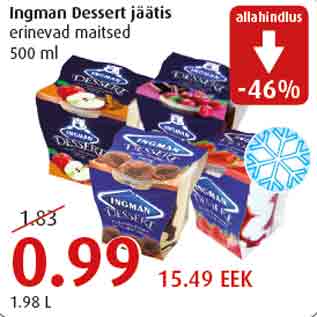 Allahindlus - Ingman Dessert jäätis