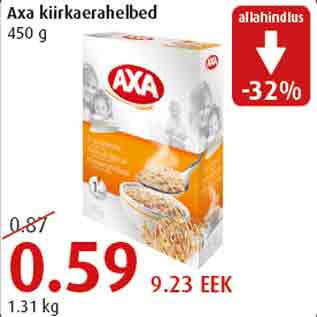 Allahindlus - Axa kiirkaerahelbed