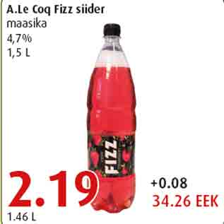 Allahindlus - A.Le Coq Fizz siider